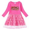 Korean Style Children's Princess Dress with Stars, Rainbow Sequins, Mesh Pleats, Short/Long Sleeves for Spring, Summer, Autumn