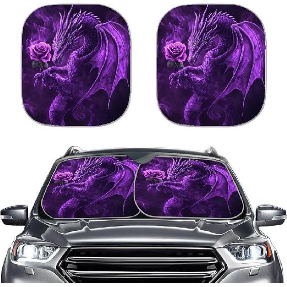 KEIAHUAN Customized Auto Front Window Visor Sun Shade Universal Windshield Sunshade for Car Truck SUV 2-Piece