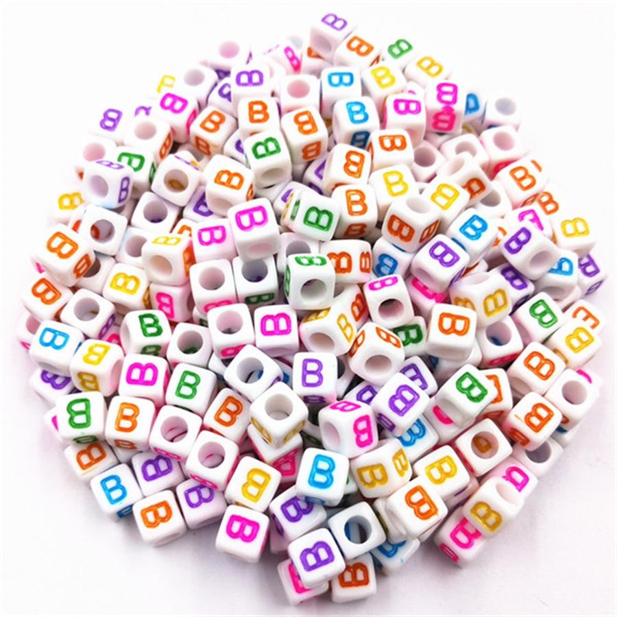 Acrylic Beads 100 Pcs/lot Letter Bead Jewelry Finding For DIY Necklace Bracelet Fashion Wholesale New 6mm High-quality