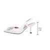 Crystal Square Buckle High Heels Sandals Women Tacones Summer Slip On Pointed Toe Pumps Woman Thin Heel Party Wedding Shoes