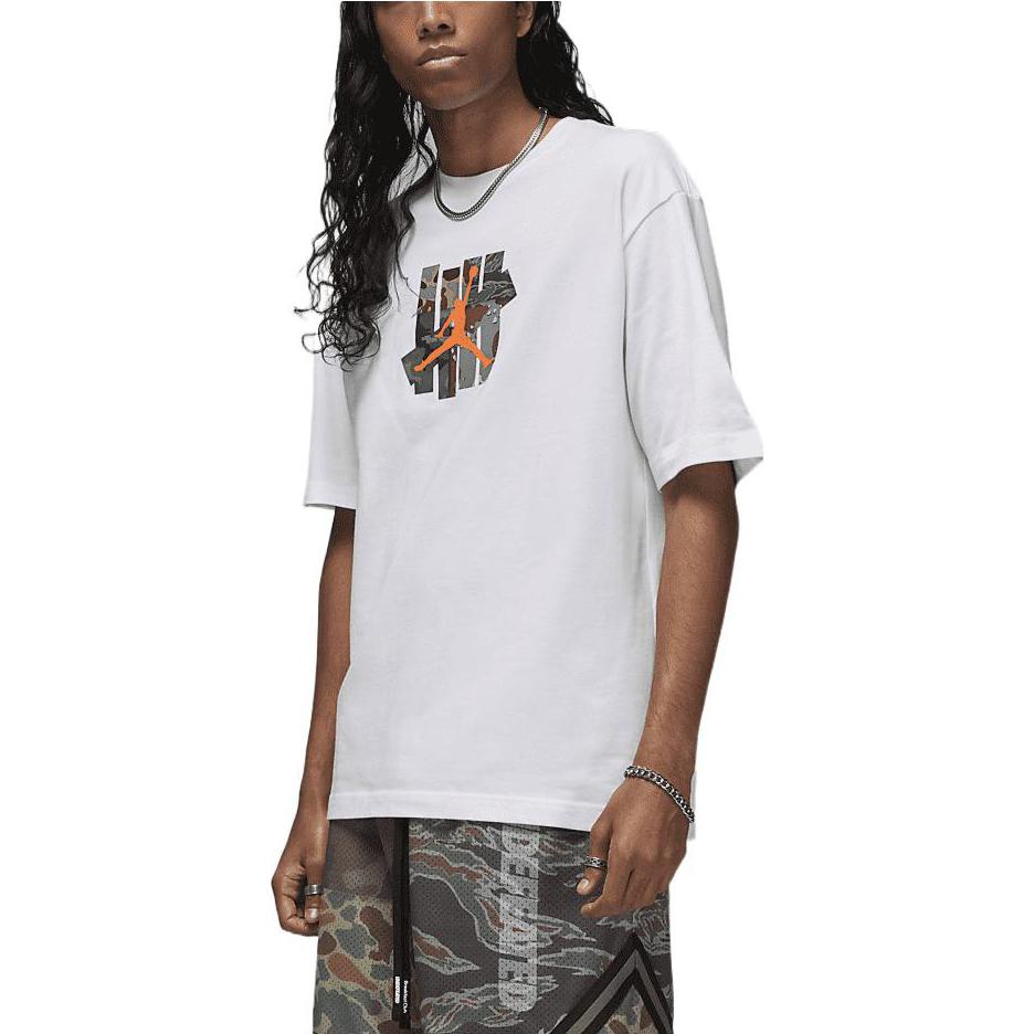Jordan Undefeated X Capsule Collection Logo Print Pullover Crew Neck T-Shirt Men Tops White DX4305-100