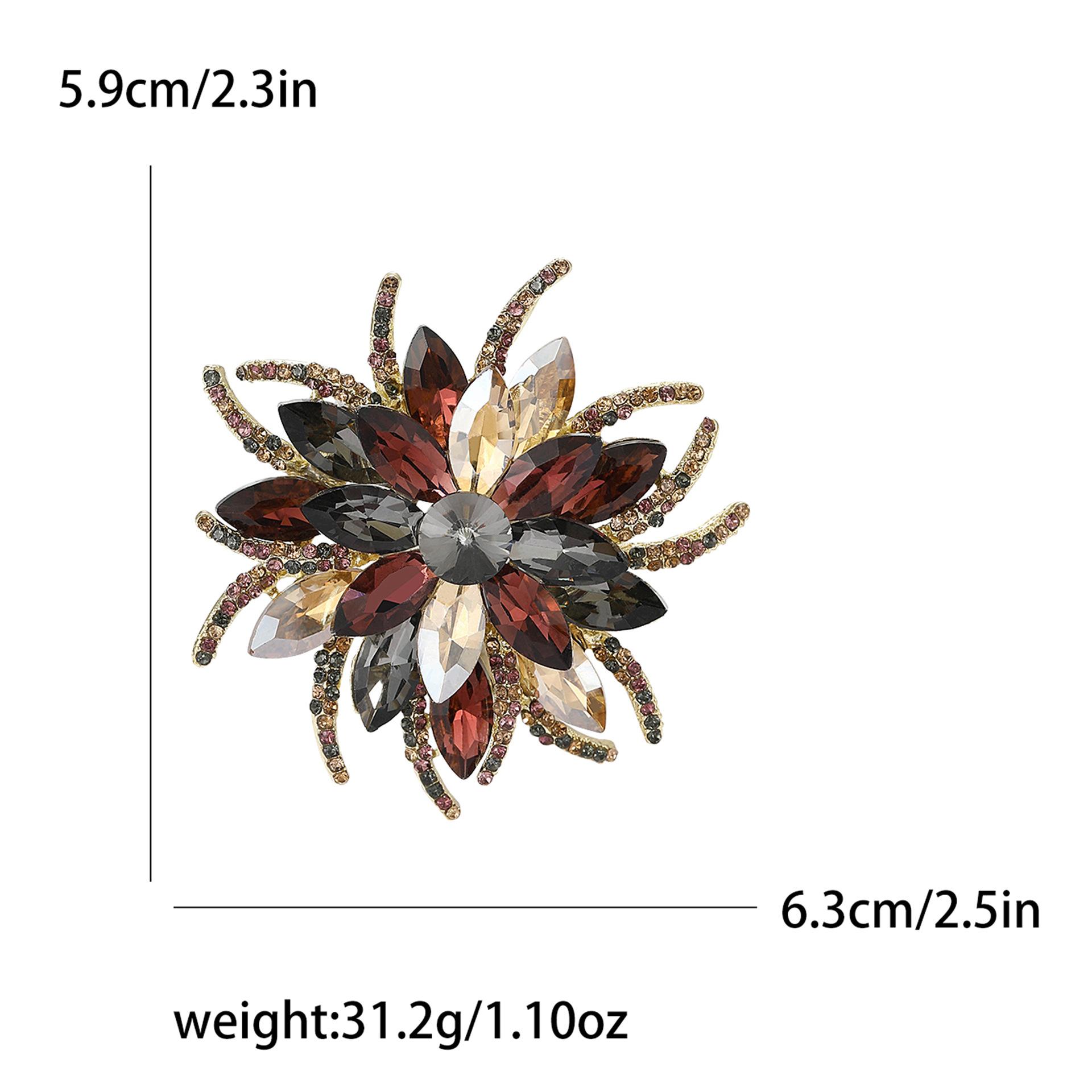 Винтажный сплав горный хрусталь брошь цветок темперамент простое женское платье кардиган грудь ювелирные изделия булавка