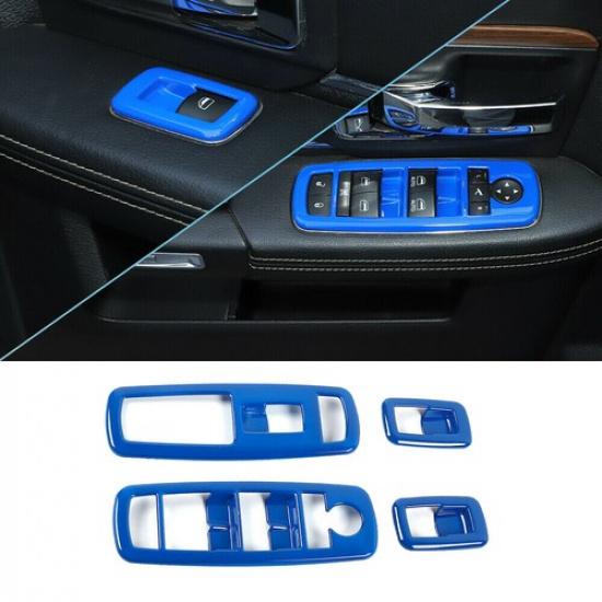Window Lift Trim Switch Panel Frame Trim Cover for Dodge Charger/Durango 11+Blue