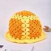 Sunflower Patterned Fisherman Hat Lotus Leaf Edge Handmade Knit Hat  Autumn Winter Outings