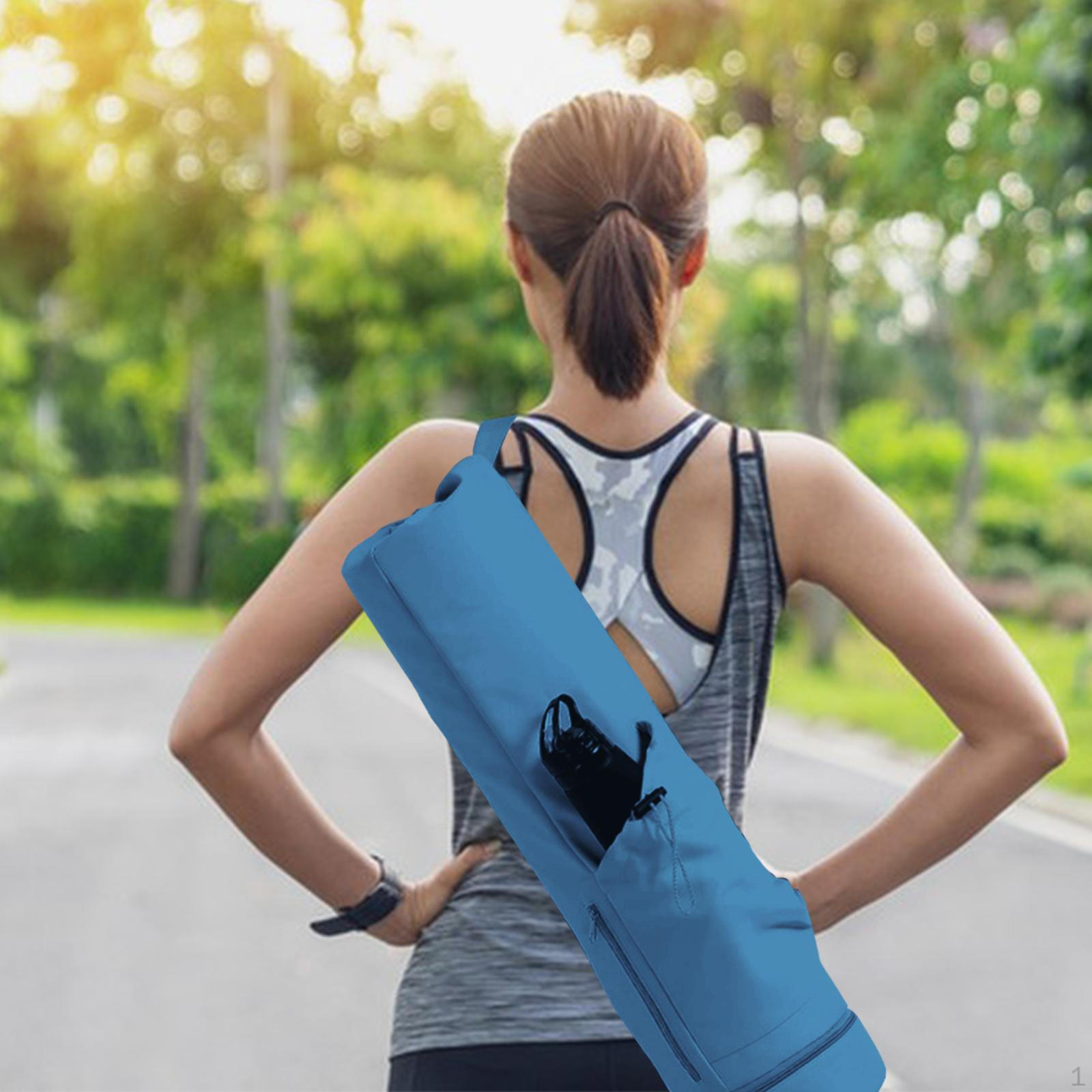 

Сумка для коврика для йоги для любителей фитнеса синий