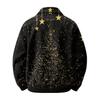 Men's Christmas Print Zip-Up Jacket, Loose Fit Casual Lapel Collar Outerwear for Holiday