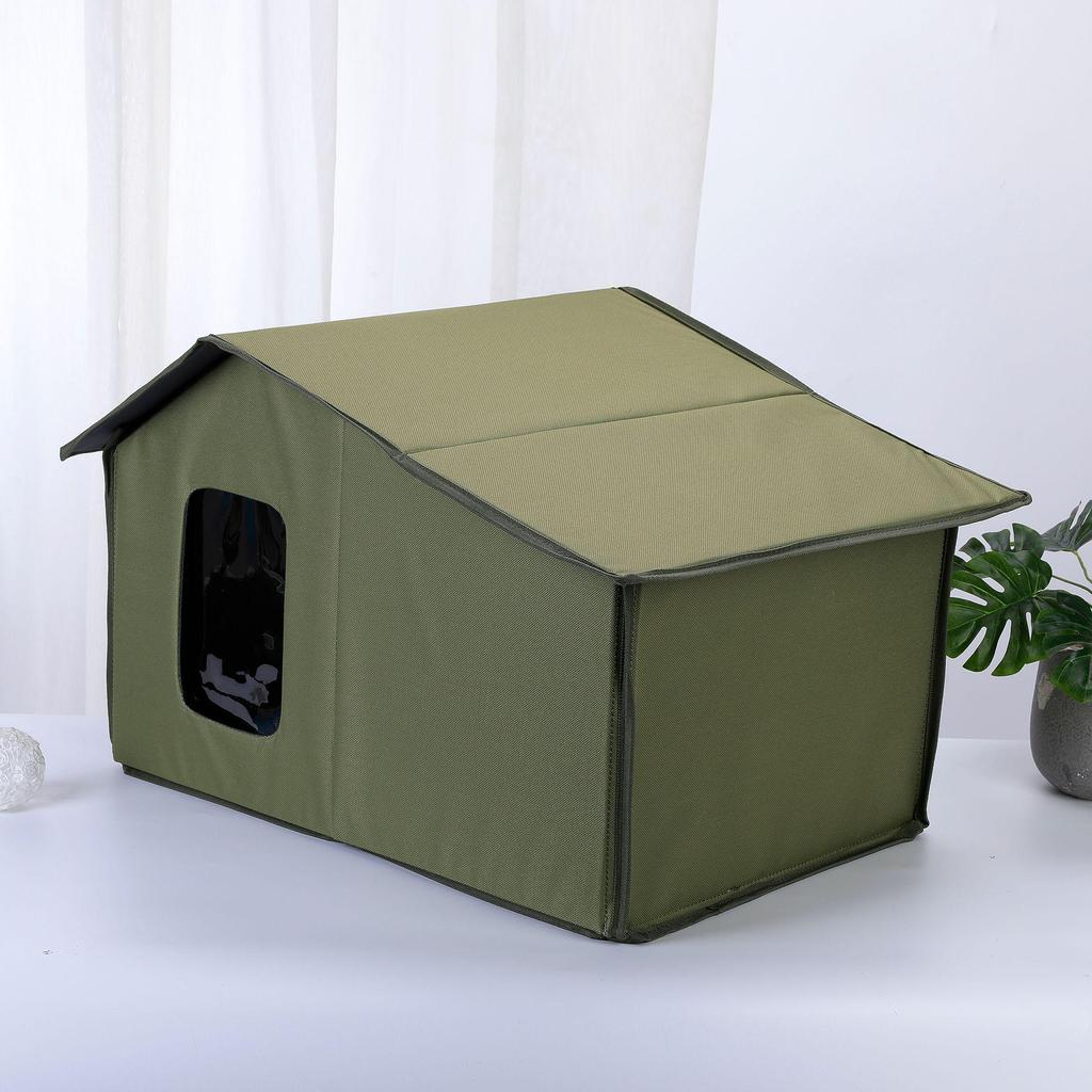 Waterproof Outdoor Cat House: Foldable, Removable, Washable, and Warm 4-Season Pet Villa Tent for Cats and Dogs.