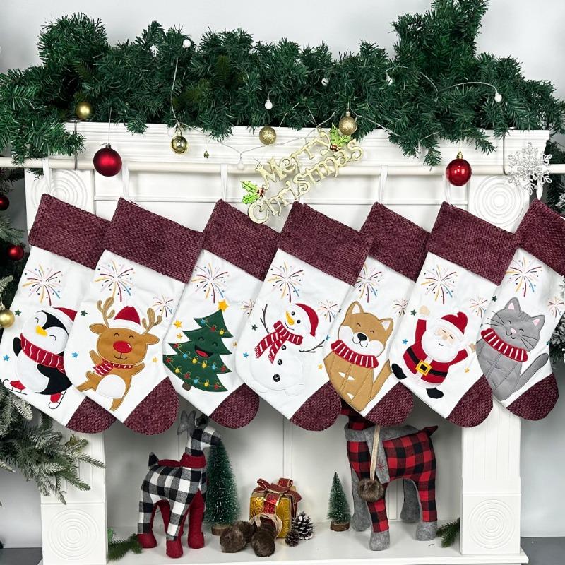 Christmas Socks Gift Bag Christmas Tree Ornaments Snowman Christmas Tree Pendant