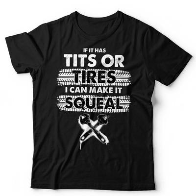 T-shirt Mécanicien Si ça a des t*ts ou des pneus je peux le faire crisser Unisexe Tête de moteur