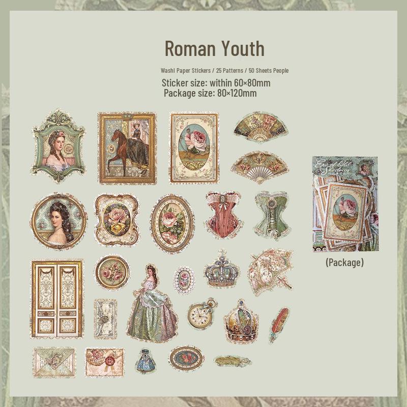 Yi Niao Retro Journal Stickers: Old Times Series DIY Decorative Pack