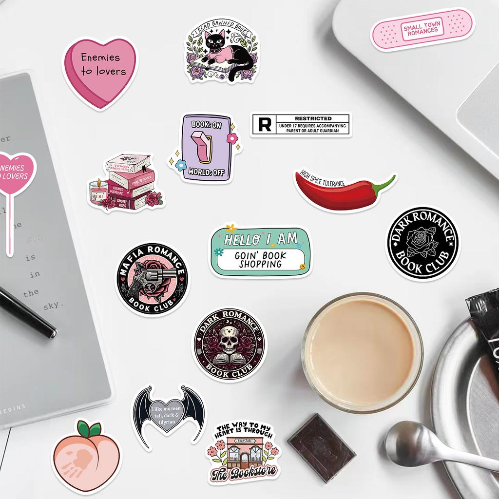 150 Romantic Reading Style Kindle Stickers Suitcase Guitar No Glue Waterproof Stickers