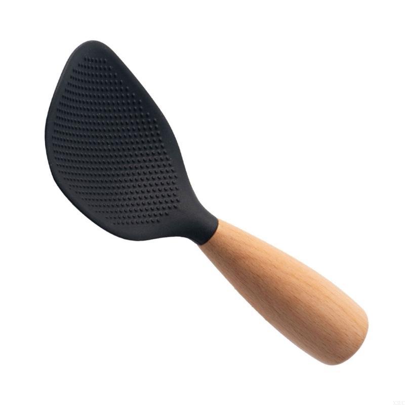 Ergonomic Silicone Spoon with Handle Non-stick Rice Spoons Rice Shovels X3UC