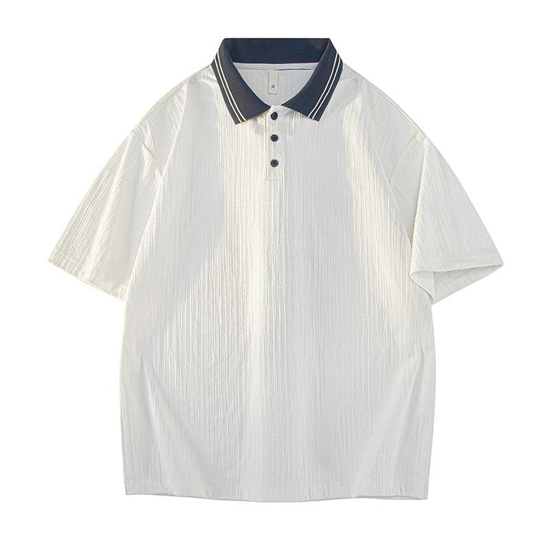 

Mens Polo Shirts Short Sleeve Textured Pullover Golf Polo T Shirts S белый