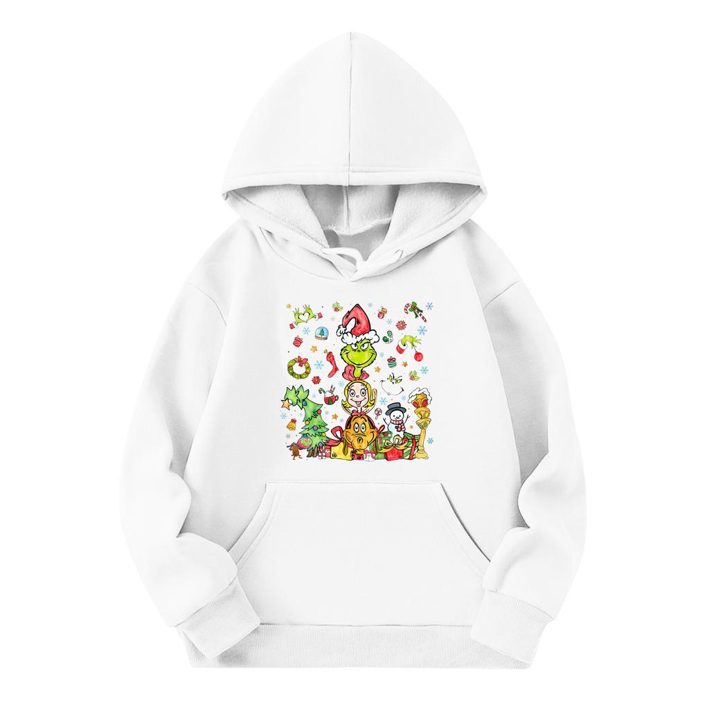 Child Fashion Lightweight Long Sleeve Pullover With Pockets Print Hoodie