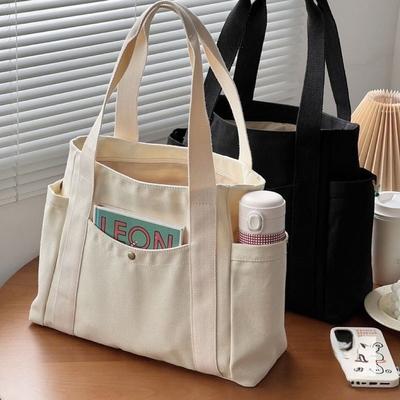 Large Capacity Canvas Tote Bags for Work Commuting Carrying Bag College Style Student Outfit Book Shoulder Bag