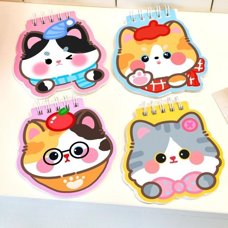 14Pcs Cartoon Kitten Special Shaped Sticky Notes for Cute Stickers Good looking Cats Learning Stationery Small Gifts