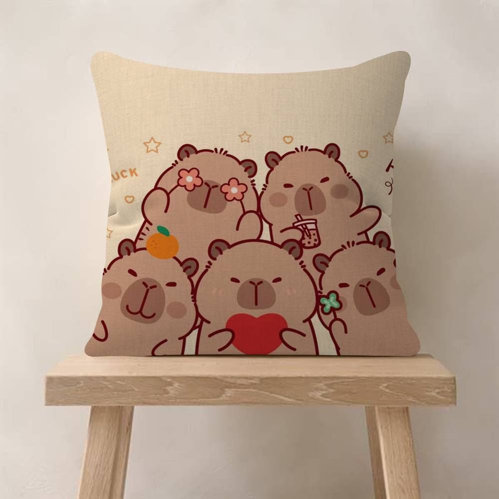 Anime CCapybara Cartoon Cute  Personalized Pillow Cover Kids Bedroom Wild Party Decor Pillowcase kid Birthday shower Gift