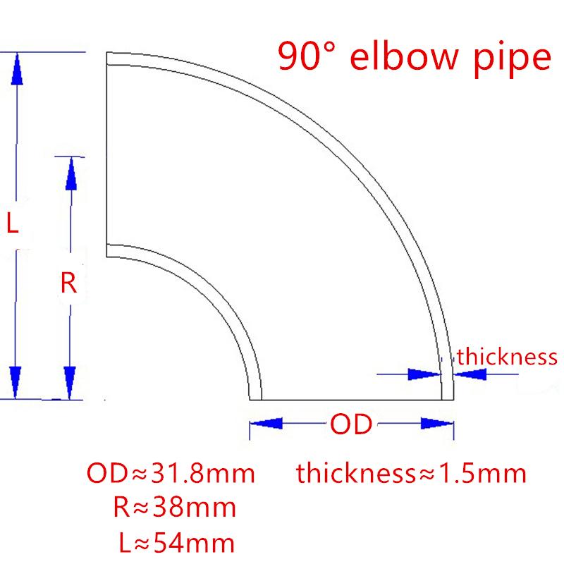 1Stk Außendurchmesser 19/25/32mm 304 Edelstahlbogen Sanitärschweißen 90 Grad Rohrverschraubungen
