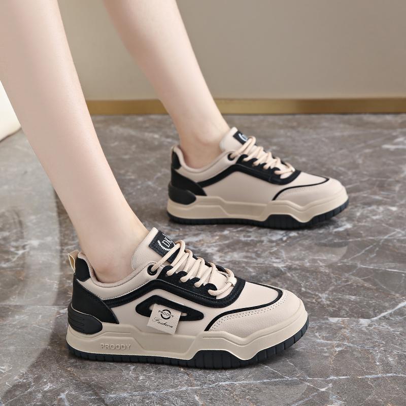 CRLAYDK Women's Classic Leather Sneakers Casual Tennis Breathable Skateboard Shoes Platform Walking Sports Trainers