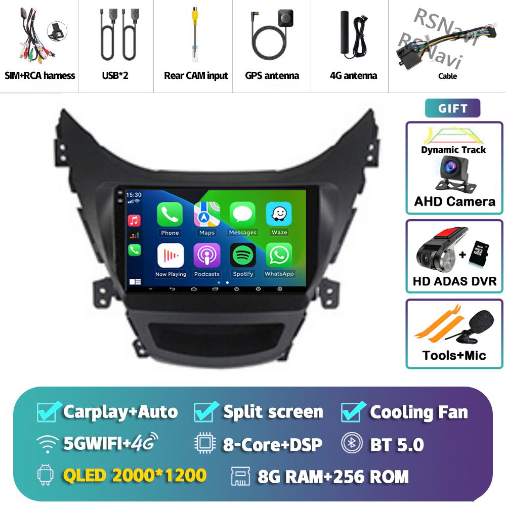Android 14 Carplay Car Radio For Hyundai Elantra 2012 - 2015 Multimedia Video Player Navigation Stereo Head Unit Auto AI Voice