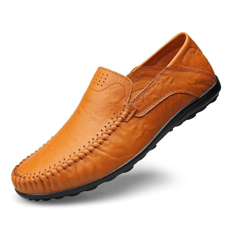 Hakiki Deri Erkek Ayakkabıları Rahat İtalyan Erkek Loafer'ları Mokasenler Lüks Marka Resmi Slip on Erkek Tekne Ayakkabıları Zapatos De Hombre