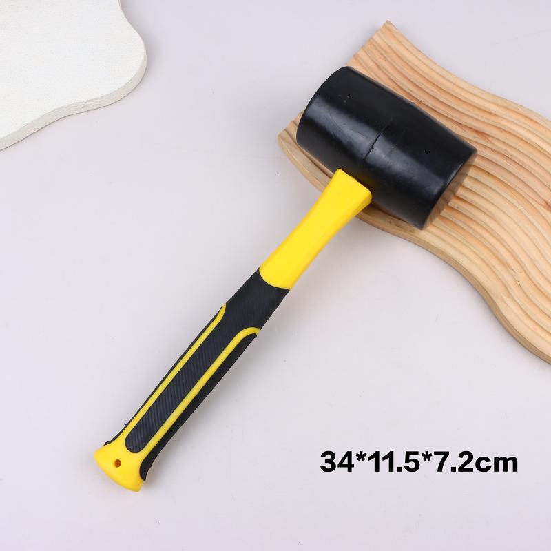 Black American Fiber Handle Rubber Hammer Elastic Hammer Ceramic Tile Floor Leather Hammer Installation Hammer