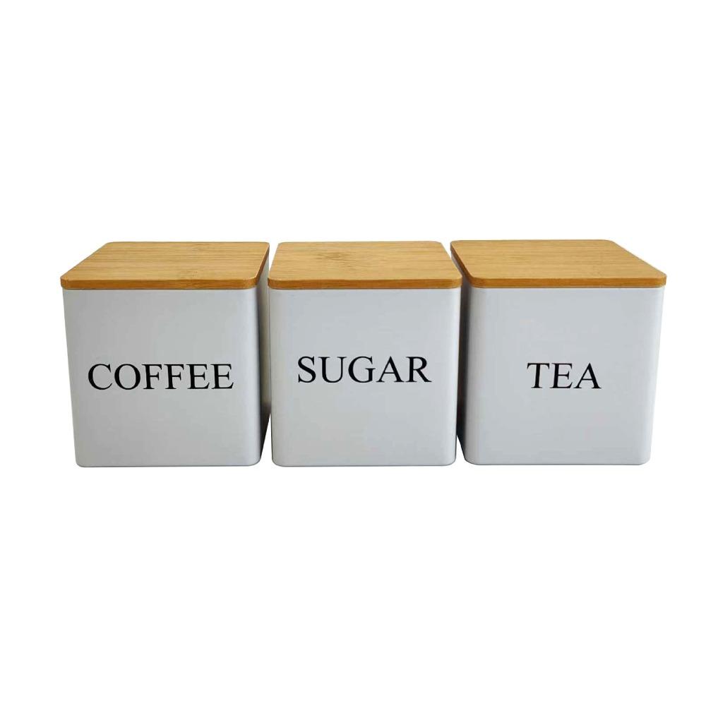 3PCS Metal Tea Canister Reusable Spice Jar Minimalist Sugar Storage Jar Candy белый