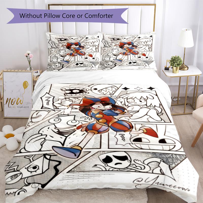 Pomni Circus Quilt Cover Set Suitable For Living Room Soft Fabric Perfect Gift For Friends Family