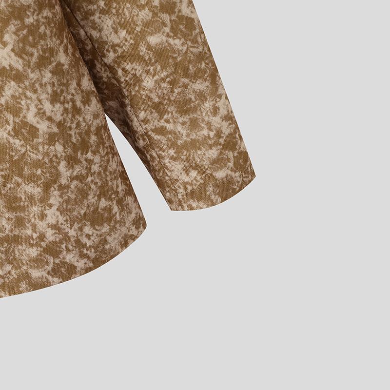 INCERUN Men Lapel Neck Cutout Long Sleeve Button Floral Print Thin Blazer Coats