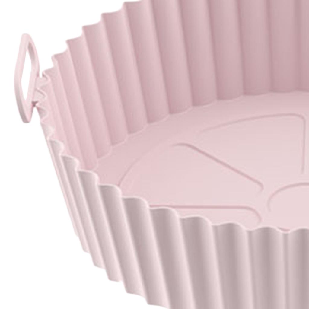 Fryer Liner Round Thickened Food Grade Silicone Flexible Easy To Clean Reusable Fryer Pot Pink