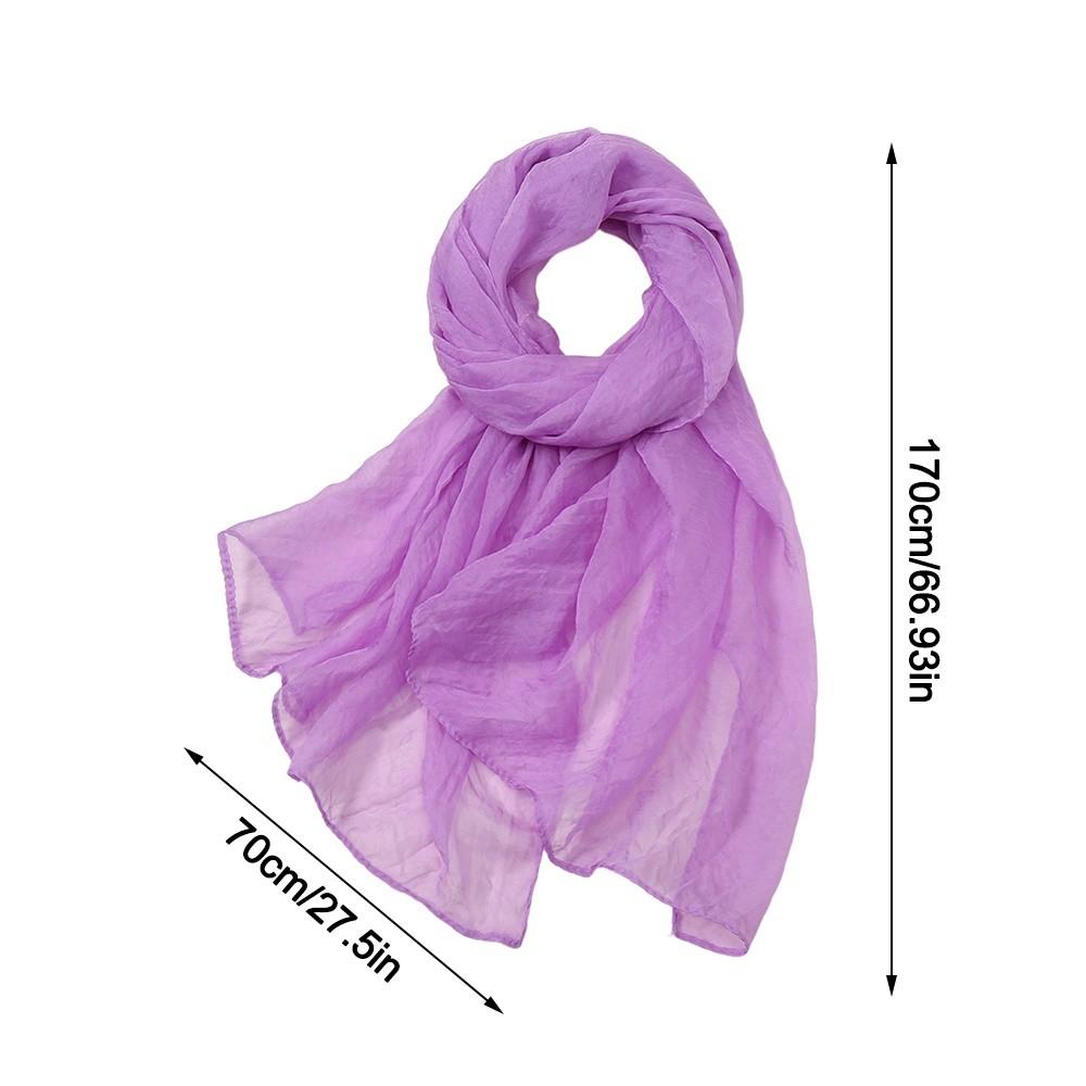 Long Sunscreen Shawl Solid Color Shawl Silk New Chiffon Scarf  Summer