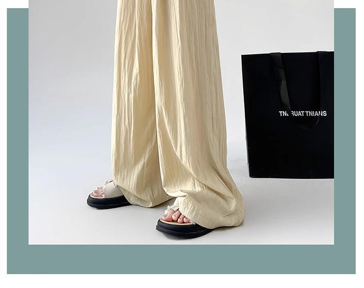 Yamamoto Women's Summer 2025 High Waist Slimming Ice Silk Wide-Leg Pants