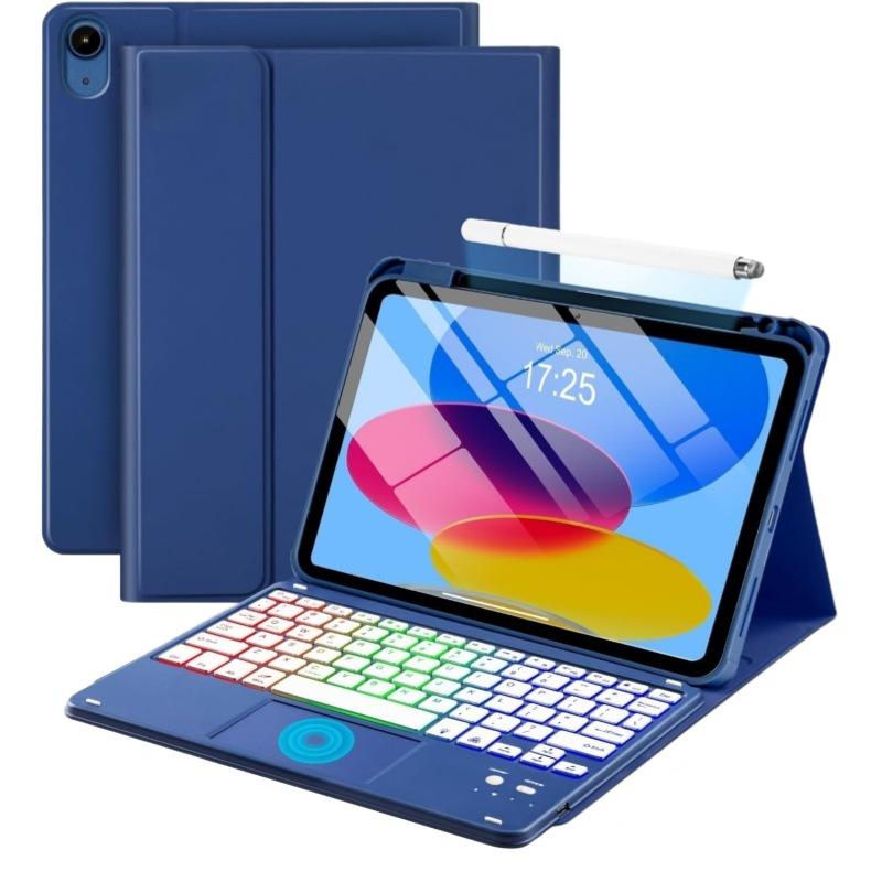 IPad 11. Gen beleuchtete Bluetooth-Tastaturhülle - 10. Tablet-Abdeckung für Apple A16, Spanien