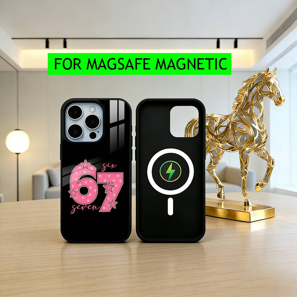 Six Seven 67 SS Phone Case For iPhone17,16,15,14,13,12,11 Plus,Pro Magnetic For Magsafe Wireless Charging