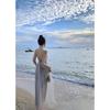Clavicle One-word Shoulder Super Fairy Mesh Tube Top Dress Slim and Thin Sexy Hot Girl Off-the-shoulder Female Summer Long
