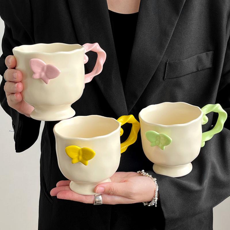 Mädchen Herz Verträumter Schmetterling Keramiktasse Mädchen Hoch Hübsch Kaffee Wasser Tasse Souvenir Nische Geburtstagsgeschenk