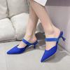 Fashion Fashion Elegant Women High Heels Lady Slingback Mules Sexy Thin Heels Party Luxury Wedding Shoes Women's Sandals 2024 Summer