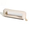 Women's Portable Leather Makeup Bag Waterproof Travel Cosmetic Pouch for Eyebrow Pencils & Brushes Compact Organizer Case