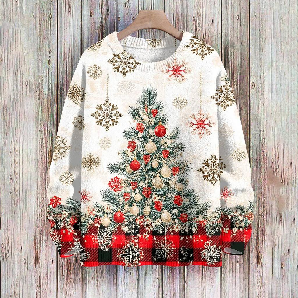 Christmas Sweatshirts For Women Knit Sweater Cute Shirt Fall Crewneck Pullover Tops