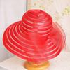 Ruffles Design Tea Party Cap Wide Brim Sun Hat Elegant Sunscreen Cap  Dance Dinner