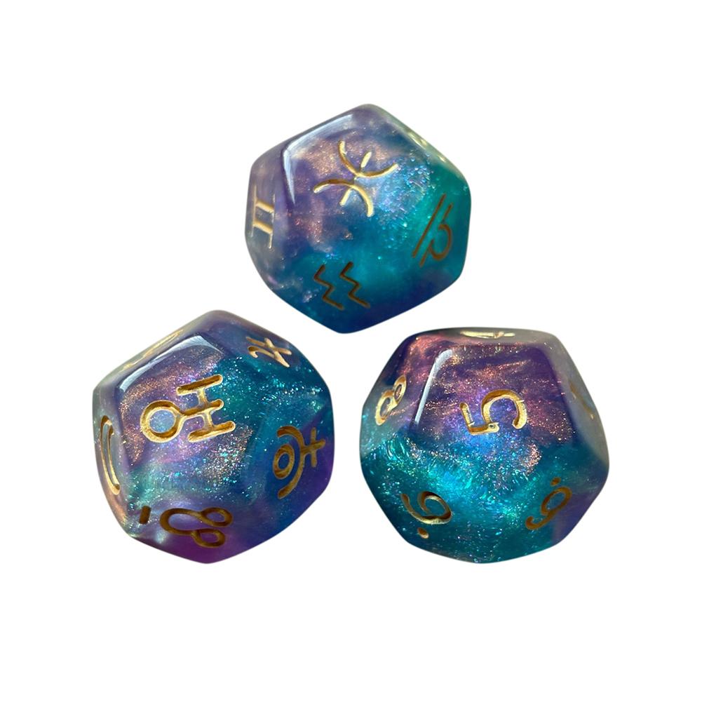 

3 шт. 12-гранные игральные кости астрология многогранные созвездия игральные кости досуг и развлечения игрушки для карт Таро вечеринка ролевая игра