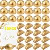 Gold Half-Round Table Number Holder Setting Clips Wooden Place Card Holder Office Tag Sign Holders for Wedding Party Decoration