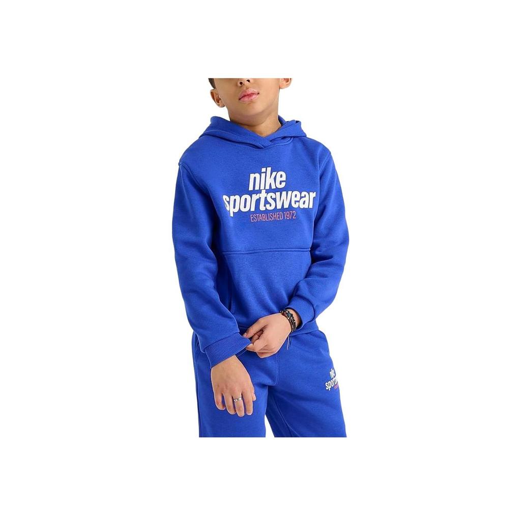 Nike Bluza z kapturem Dri-Fit Multi z literami z długim rękawem dla dzieci niebieska HM6874-480