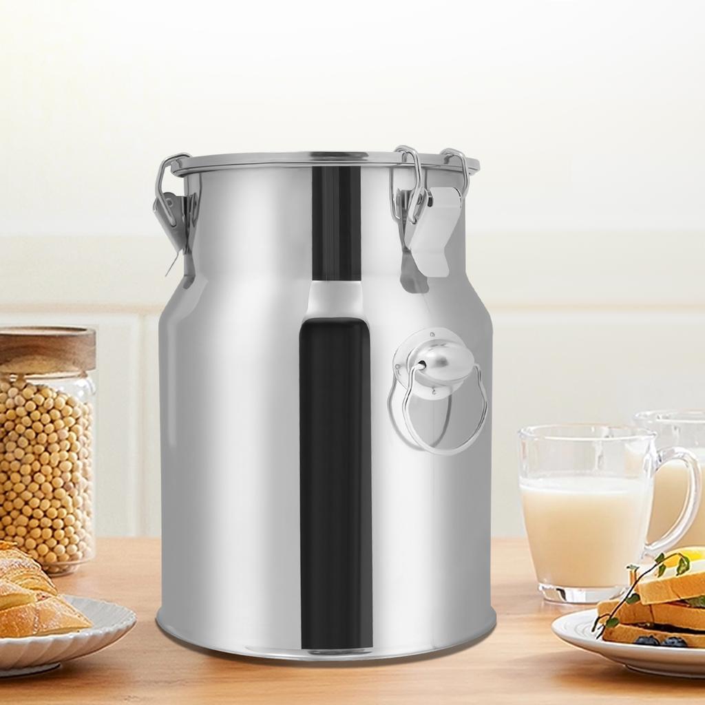 5L Versiegelter Edelstahl-Eimer, Luftdichter Lebensmittelaufbewahrungsbehälter für Milch, Öl, Reis, Kommerzielle Küchennutzung mit Verriegelungsdeckel