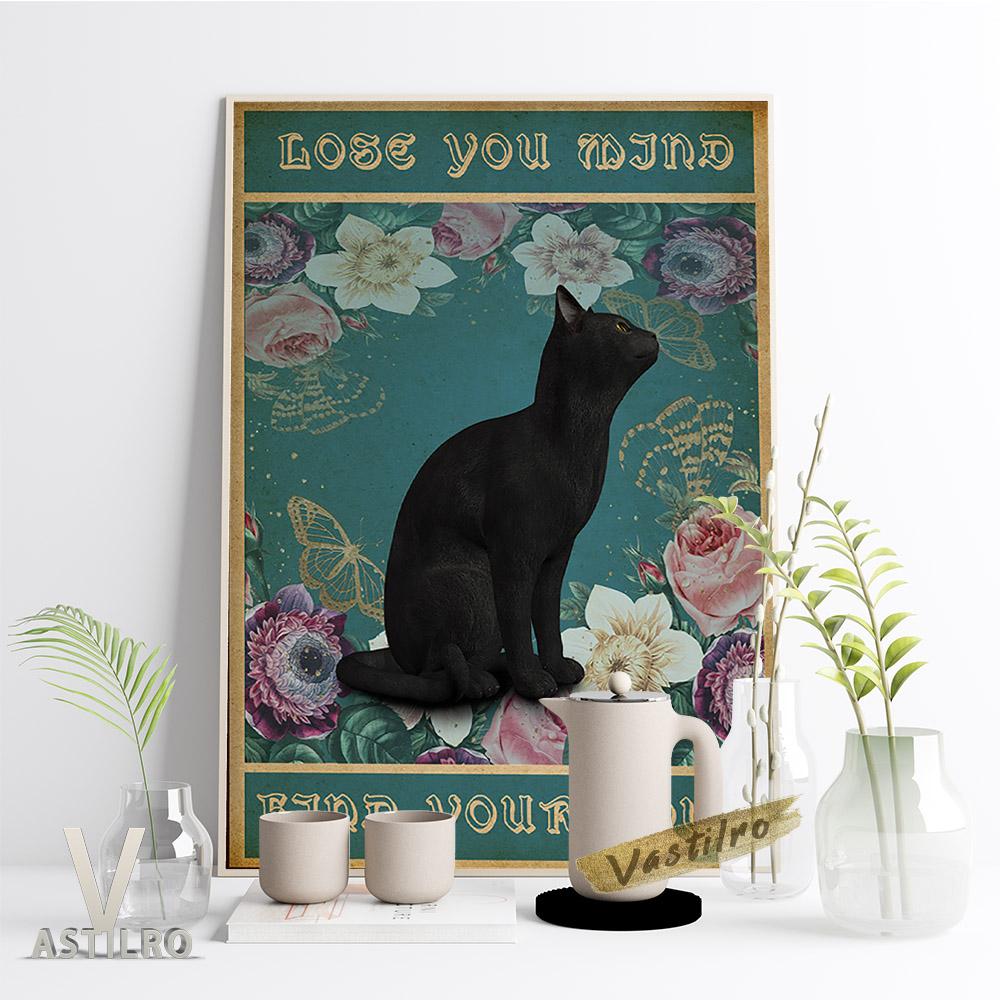 Vintage Wall Art Print Custom Cat Poster Cute Animal Portrait Oil Painting Cat Lover Gift Wallpaper