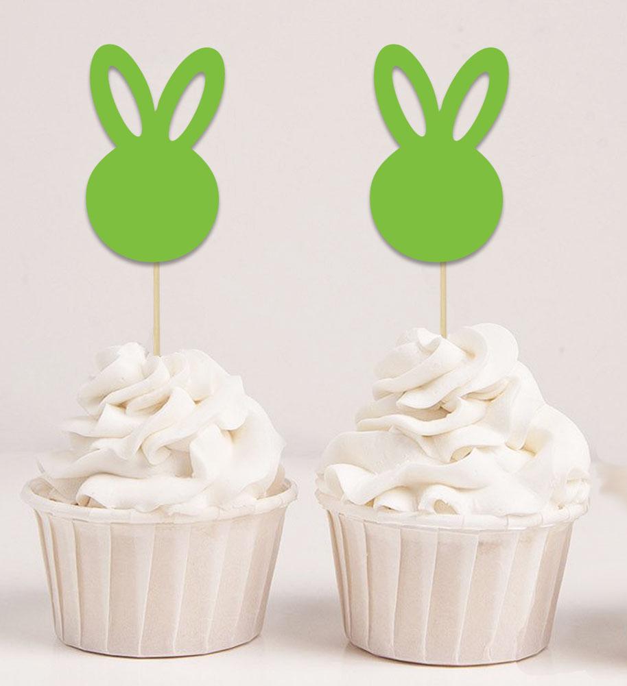 Souvenir chéri | Décorations de cupcakes en forme de lapin de Pâques doré pailleté - Lot de
