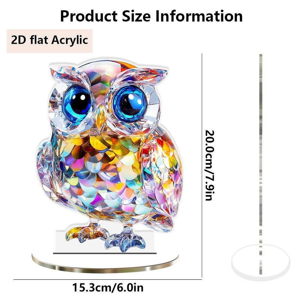 2D Animal Figurine Statue Gift Table Ornament Tabletop Sign Acrylic Desktop Plaque for Decorative Indoor Office