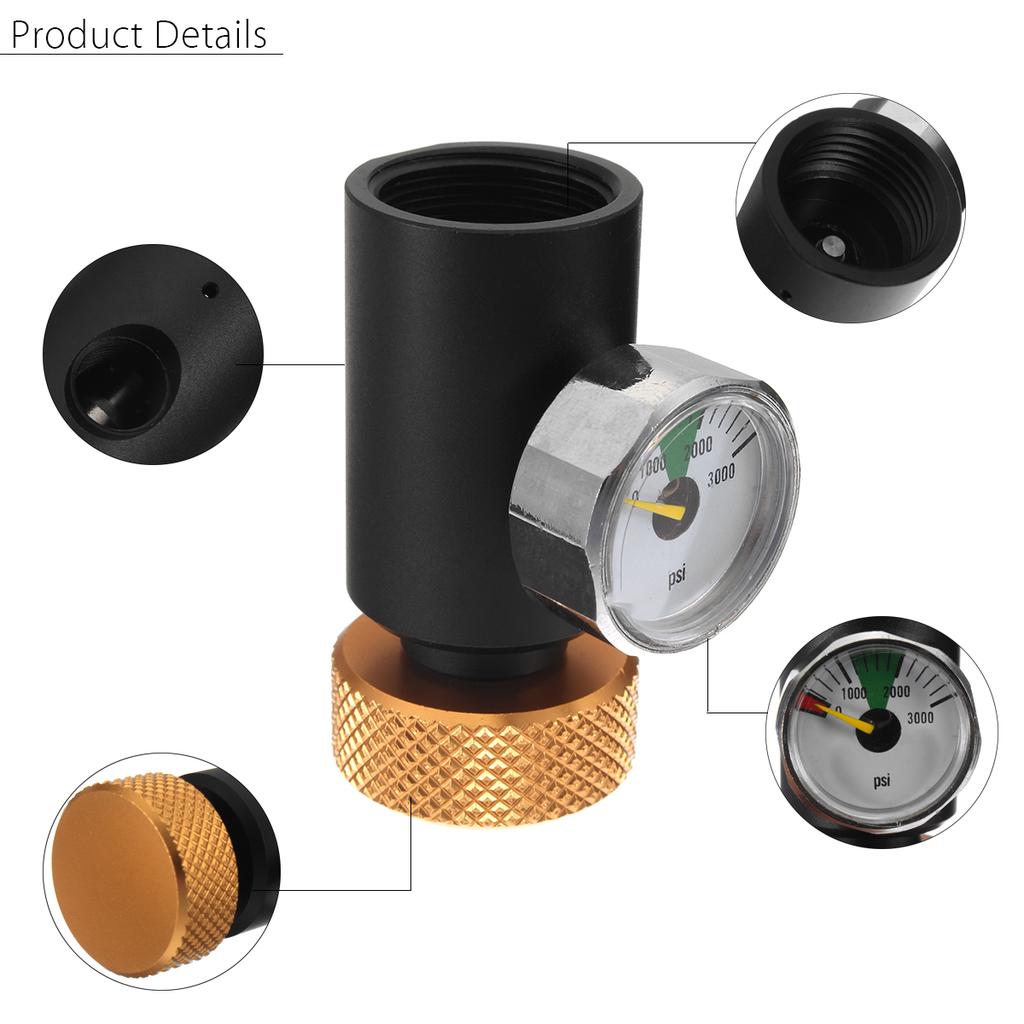 1500/3000/5000PSI DRUCKANZEIGE PAINTBALL Adapter Luftregler Tankstelle Ein Aus X 155091834998