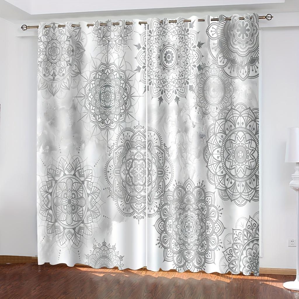 2pc Colorful Bohemian Curtain Rod Pocket Hook Mount Digital Printed Curtain Polyester Material For Living Room Kitchen Bedroom