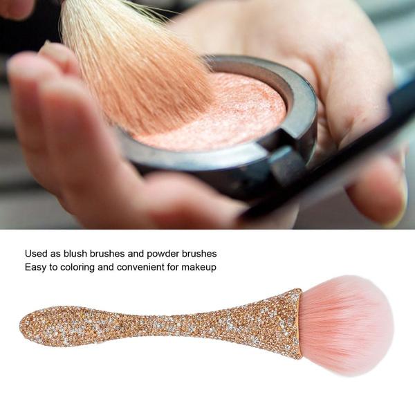 Nail Dusting Cleansing Brush Soft Nylon Hair Comfortable Grip Prevent Deformation Loose Powder Brush